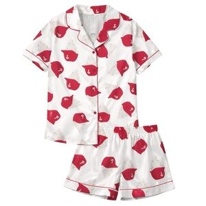Phillies Ice Cream Pajama Set Women Small Button Front Short Sleeve Shorts Set